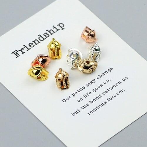 WLYeeS 8mm Roman Knight Rose Gold Hematite Spacer loose bead Natural stone for Jewelry Bracelet Beaded Making DIY Finding 4pcs