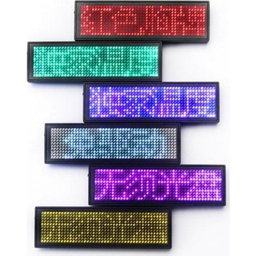 Real NEW 44x11 Dots LED Name Badge with Magnet and Pin + Scrolling display Message Sign Rechargeable Led Name Tag For Event