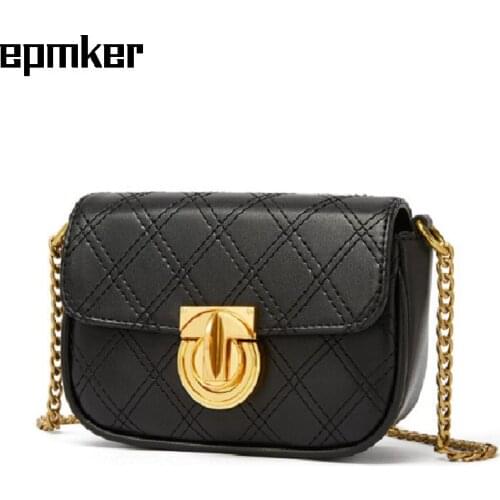 EPMKER Threads Bag Chains Shoulder Bags Lock Crossbody Bag Mini Bag Cute Side Bag Luxury Designer Handbags Fashion Purses