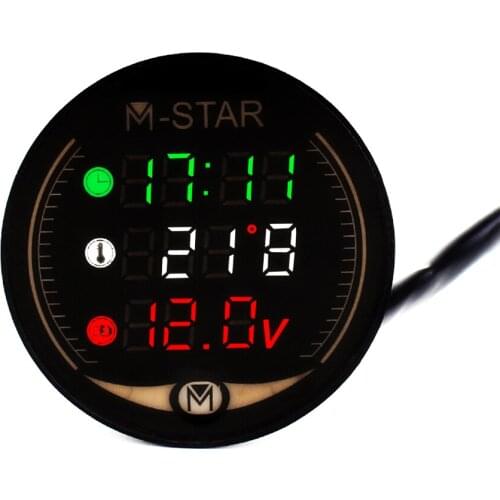LED 3-in-1 Motorcycle Meter 12V Waterproof Time Temperature Voltage Display Table For Honda CB R650R 650 125 R CBR900RR XADV 750