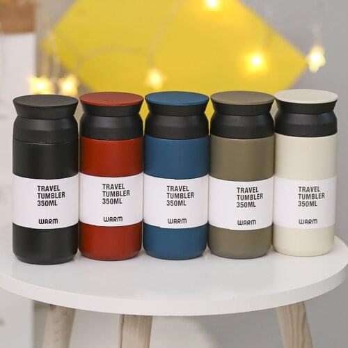 350ml Stainless Steel Thermos Flask Creative Portable Simple Office Coffee Mug Student Cup Tumbler Mug Travel Sport Water Bottle