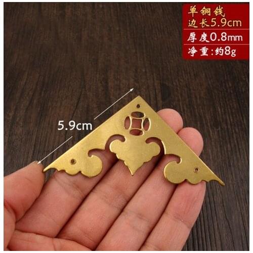 Corner Brackets Chinese style antique copper jewelry box door corner angle copper decorative trim A7