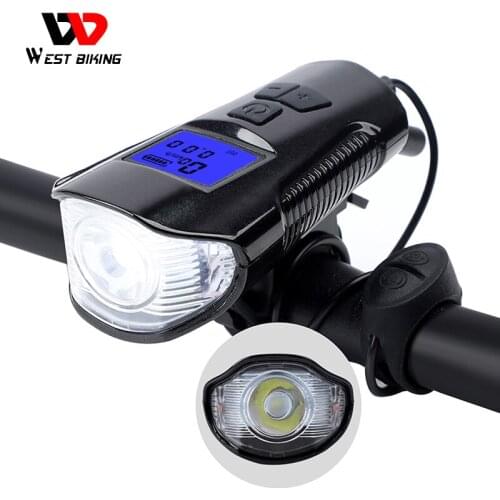 WEST BIKING Bike Computer Wired Cycling Stopwatch Odometer Bike Light & Bell Multifunction Bicycle Accessories Bicycle Computer