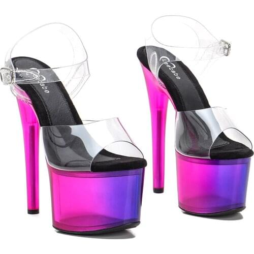 Leecabe 17CM/7Inch Womens Platform Sandals party High Heels Shoes Pole Dancing Shoes