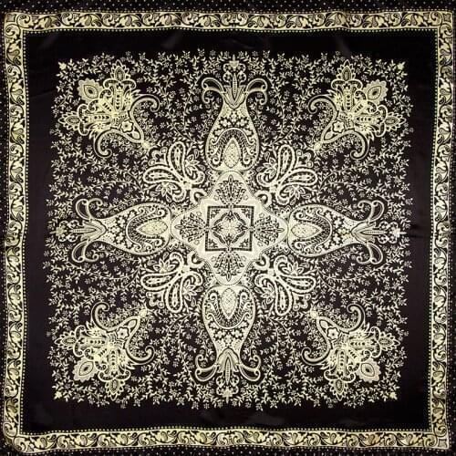 Pure Silk Scarf Women Hijab Female Hair Scarf Womens Natural Silk Square Large Female Headband Neck Scarf for Women Paisley