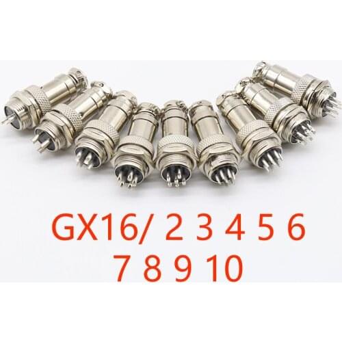1set GX16-2/3/4/5/6/7/8/9 Pin Male & Female Diameter 16mm Wire Panel Connector GX16 Circular Connector Aviation Socket Plug