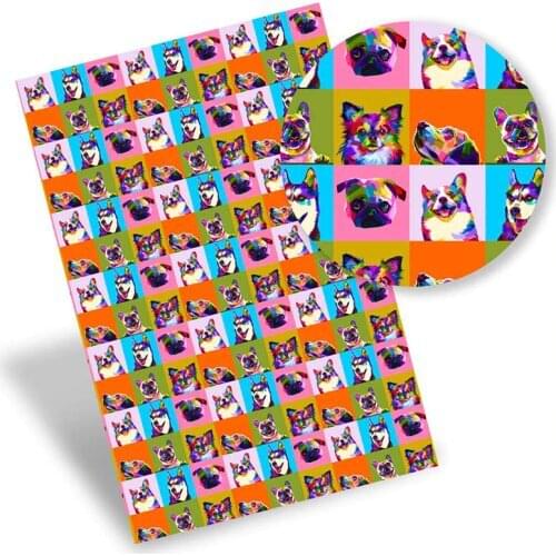 Christmas Faux Synthetic Leather Fabric Cartoon Printed Sheets For DIY Bowknots Scrapbooking Craft Supplies 22*30cm/0.8mm 1pc