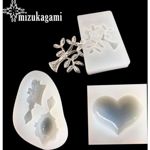 1pcs UV Resin Jewelry Liquid Silicone Mold Tree/Heart Mini Combs Mirror Charms Molds For DIY Intersperse Decorate Making Jewelry
