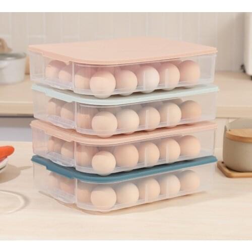 21.3cm x 30cm x 6cm Egg Storage Box Tray containers Kitchen Refrigerator Eggs Plastic Dispenser Airtight Preservation JU32604