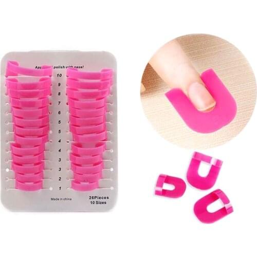 26pcs Nail Care Womens Beauty Model Anti-nail Clip Nail Polish Spill Proof Model Polish Glue Overflow Nail Art Tool Accessories
