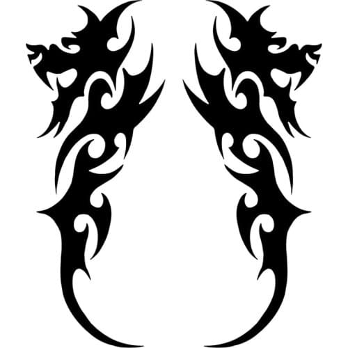 3.8*9.5CM Pair of Tribal Dragon Decals Funny Car Stickers Motorcycle Accessories Car Styling C2-0619
