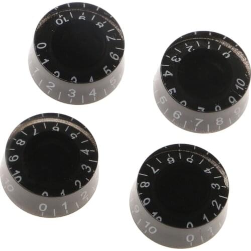 6mm Black Plastic Control Knobs for Electric Guitar 4pcs