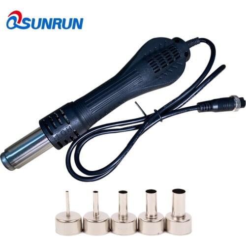 8 Holes Hot Air Gun Handle BGA Rework Solder Blower Heat Gun For 8858 8858D+ 858D+ 8586D Soldering Station With 5 Nozzle
