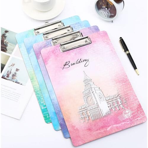 A4 Clipboard with Storage Wood Paper Writing Exam Stationery Clip Board Kawai Hanging File Folder for School Office Supplies