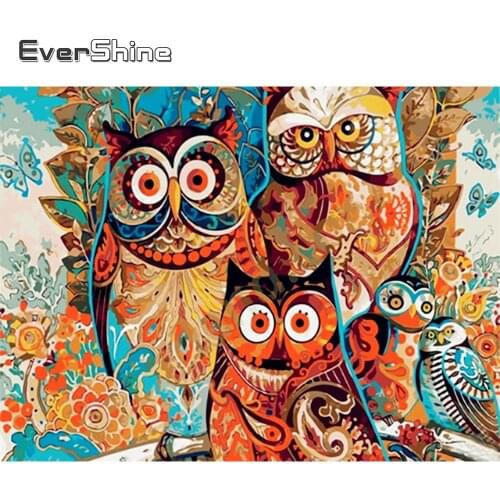 EverShine Diamond Embroidery Cartoon Mosaic Art Set Full Square Drill 5D Diamond Painting Owl New Arrival Decor For Home