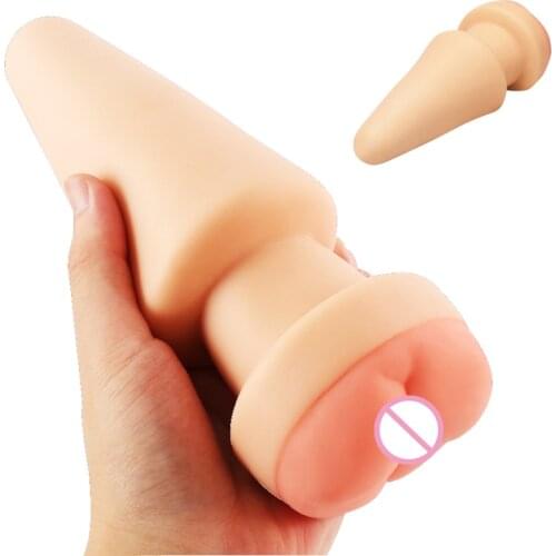 Men Sex Toys Real Vaginal Pussy Anal Masturbator Huge Anal Plug for Couple Men Prostate Massage Butt Plug Sex Toys Anal Dilator