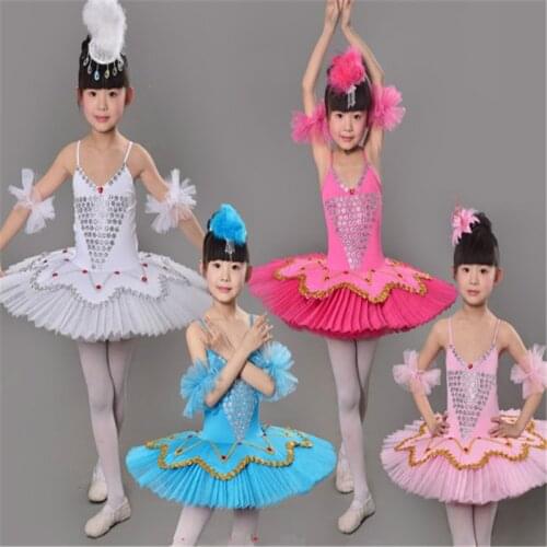 Ballet Clothing Summer Girls Sleeveless Ballet Dance Skirt Children Swan Lake Performance Tutu Ballet Dance Wear