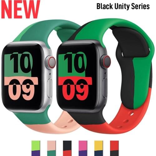 Black Unity New Strap for Apple Watch Band 38mm 42mm Iwatch Accessories Watch Sport Serie 4 5 SE 6 40mm 44mm Wristband Watchband