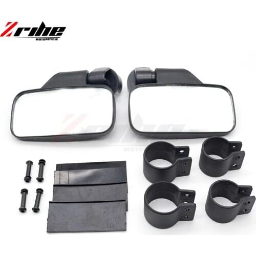 For Arctic Cat Prowlers with Round Cage Honda Pioneer 1000 Rear View Mirror Break-Away Shock-proof Rubber Pad Rearview Mirror