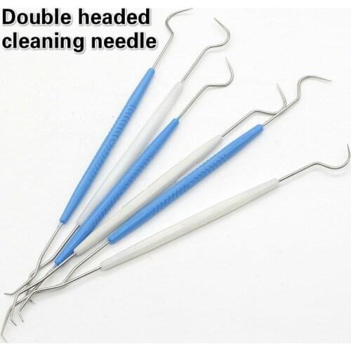 Double end Cleaning Needle Walnut Double End Crochet Pick Needle Diamond Walnut Pick Needle Crochet for Clean up crevice