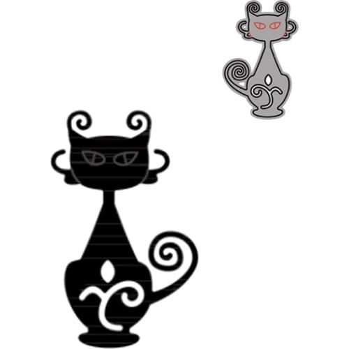 A Elegant Cat Metal Cutting Dies New 2021 Diy Scrapbooking Photo Album Decorative Crafts Embossing Die Cuts