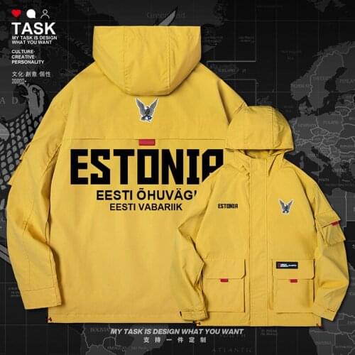 Estonia Estonian EST Eesti men jacket hooded air force logo army fan clothing top coat streetwear Tactical mens clothes autumn