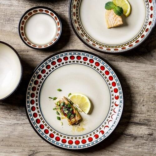 European Plate Creative Wave Order Tableware Dish Ceramic Fruit Plate Household Salad Deep Plate Big Soup Bowl Rice Bowl