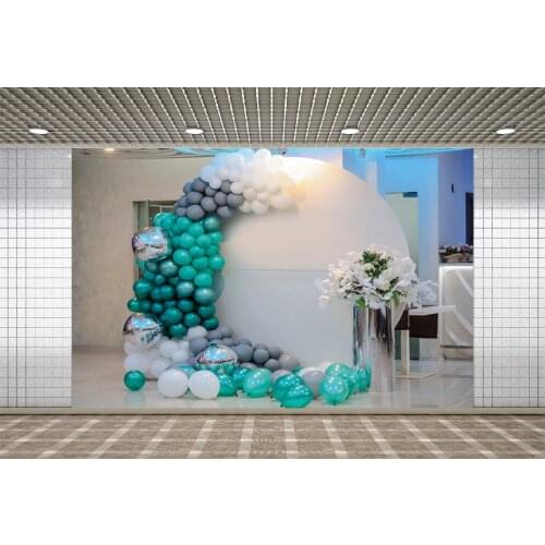 Lyavshi Birthday Curtain Arch Ballon Flowers Photography Backdrop Personalized Photographic Backgrounds For Photo Studio Props