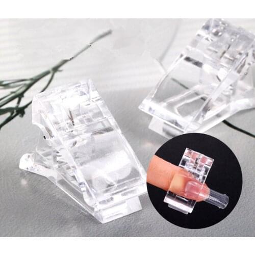 Gel Nail Tips Finger Extension Gel Fixed Clip Transparent Quick Building Finger Nail Extension Builder Clamp