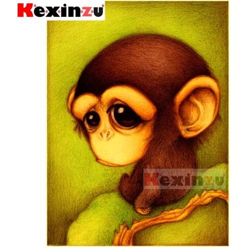 Kexinzu 5d diamond painting full Square/Round diamond embroidery-monkey-rhinestone DIY mosaic Cross Stitch 3D Home Decor Y03410