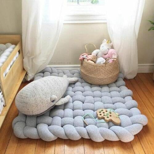 85CM Twisted hand woven Children Crawling Mat Baby Game Pad Toy Petal Pad Bath Mat Carpet Round Soft Blanket Room Decoration DDZ