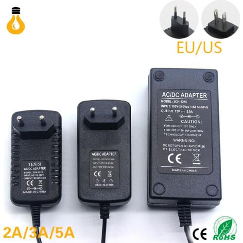 Hot AC100V-240V to DC 12V 2A EU/AU/UK/US Plug Power Adapter Wall Charger DC 5.5mm x 2.1mm 50/60HZ for CCTV Camera, free shipping