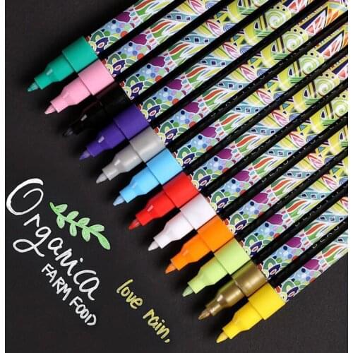 Acrylic Paint Marker pens for Wood Fabric Canvas Card Making Metal and Ceramics Glass Mug Painting