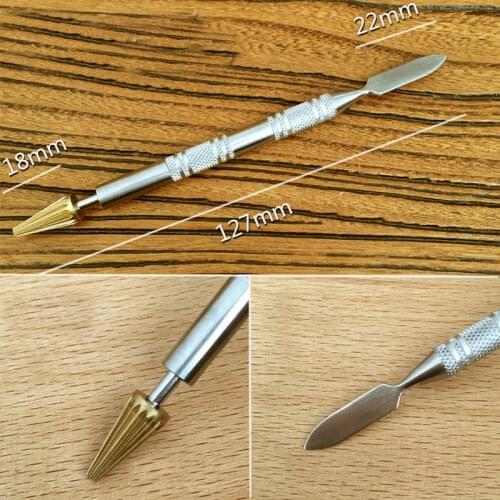 Stainless Steel Leather Edge Oil Pen Double Head Glue Painting Roller Stick For DIY Leather Handicraft Tool