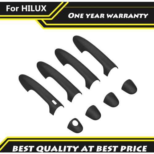 Matte Black Door Handles Protection Doors Handle Covers Exterior Pickup Accessories For Toyota Hilux REVO ROCCO 2015-2020