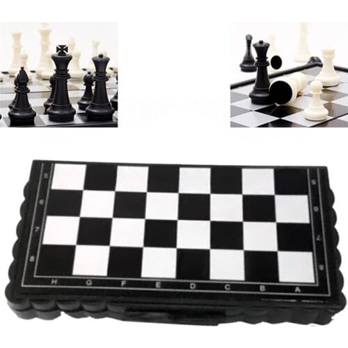 32pcs Mini Chess Set Folding Plastic Chessboard Lightweight Board Game Home Outdoor Portable Kid Toy Dropshipping