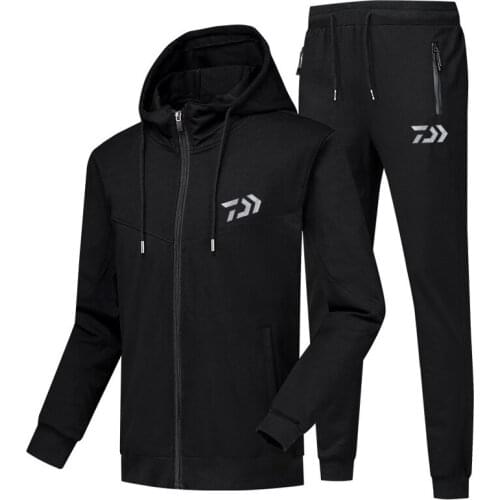 2019 DAWA Fishing Hooded Fishing Pants Jacket Windproof Coat Jacket Fishing Clothing DAIWA Trousers Fishing Coat Sports suit Set