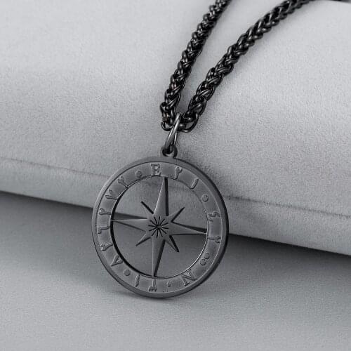 CAVE OF HIRA' COORDINATES NECKLACE FOR MEN Muhammed Gold Muslim Religion Stainless Steel Jewelry Spirit Prayer Allah Pendants