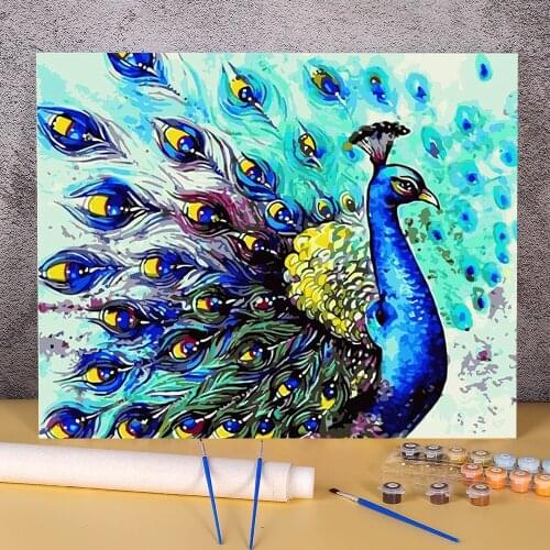 Animal Peacock DIY Painting By Numbers Kit Acrylic Paints 40*50 Paiting By Numbers Handmade Crafts For Adults Handiwork