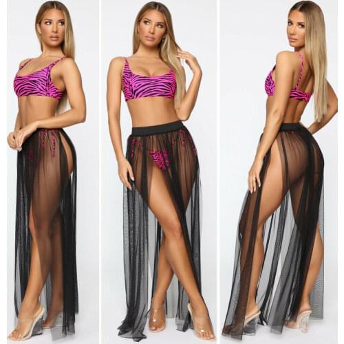 New Fashion Women Rainbow Swim Wear Bikini Cover Up Sheer Beach Dress Skirt High waist Swimsuit Sarong Pareo Beachwear