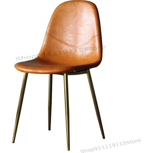 Nordic Luxury Dining Chair Leather Back Negotiation Office Chair Household Single Dressing Chair Modern Simple Leisure Soft Chai