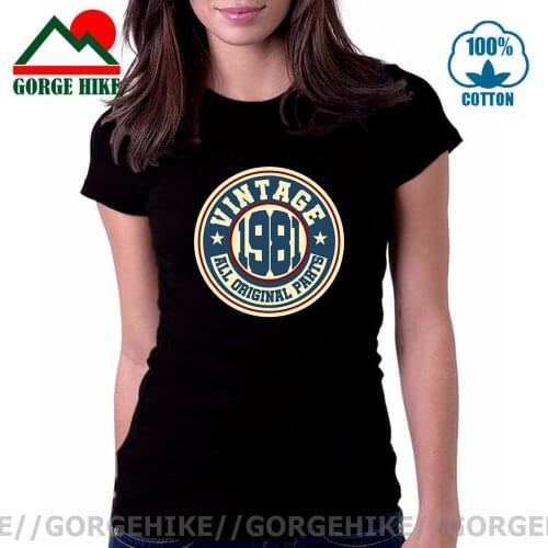 Novelty Retro 80s Clothing Vintage 1981 T Shirt women Fashion Born in 1981 T-shirts Anniversary Birth day Thanksgiving Gift Tees