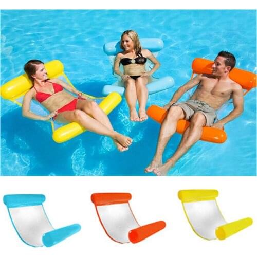 New Inflatable Foldable Water Hammock Recliner Inflatable Floating Bed Swimming Pool Floating Swimming Mattress Swimming Ring