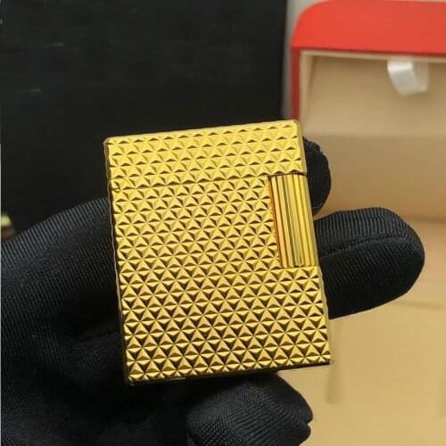 100% new vintage dupont gas lighter gas cigarette lighter polished jet gasoline flint lighter metal gas lighter