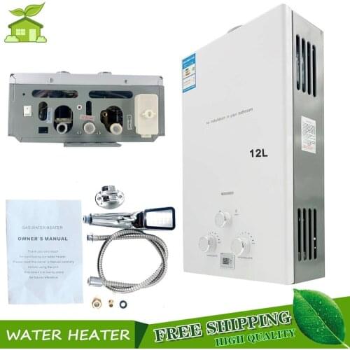 12L LPG Tankless Propane Gas Water Heater 24KW Portable Instant Hot Water Heater Boiler For Outdoor Camping With Shower Head Kit