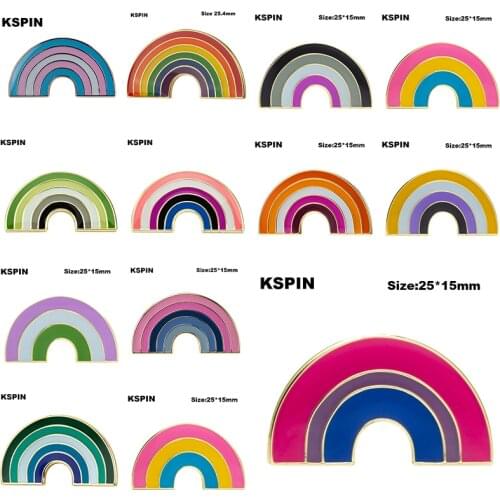 Rainbow Pride Badge Transgender Aromantic Fruid Pride Rainbow Sun Set Nonbinary Asexual Pansexual Pride Badge Lapel Pin Brooch