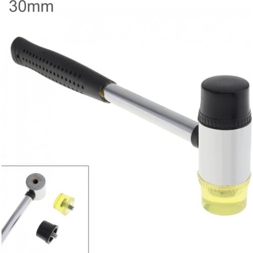 30mm Rubber Hammer Double Faced Work Glazing Window Nylon Hammer with Round Head and Non-slip Handle DIY Tool