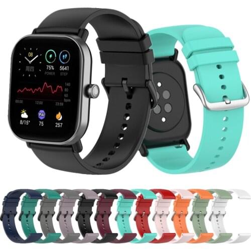20mm Silicone Watch Strap for Huami Amazfit GTS GTS2 2mini GTS2e Bip Lite U Pop Wristband Replaceable Bracelet Sports Band