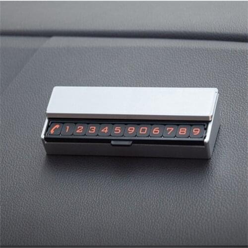 Hideable Car Temporary Parking Card Plate Car Phone Dual Sides Number Card Telephone Number Card Sticker Auto Accessories