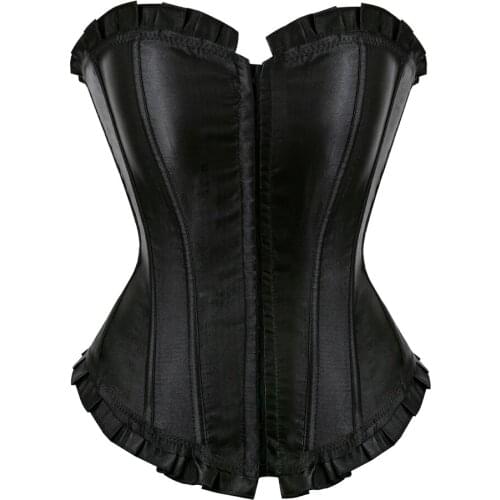Sexy Corset Waist Trainer Top Women Plus Size Bustier Black and Red Corset Slimming Waist Trainer
